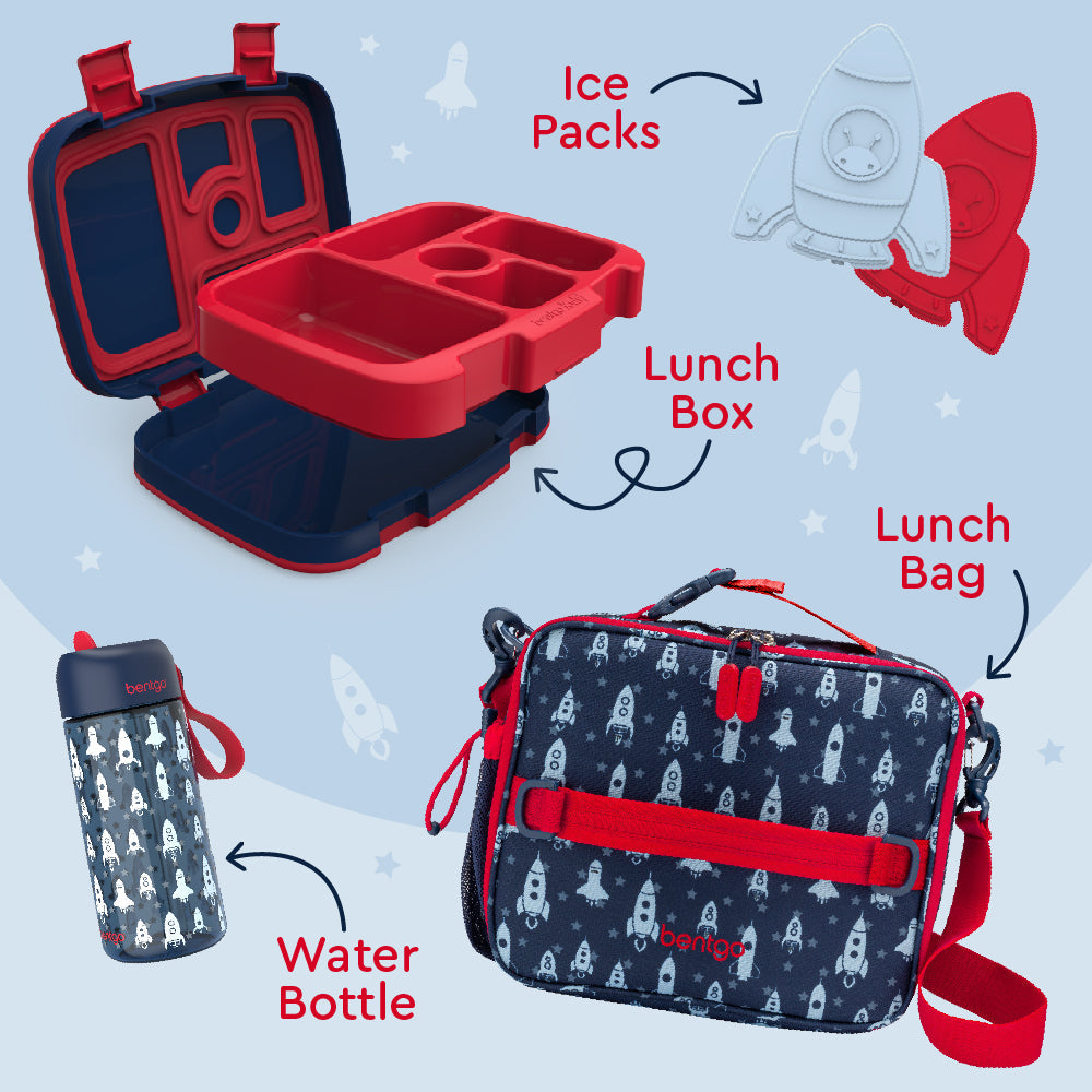 Bentgo Kids Prints Lunch 5-Piece Set with Ice Packs