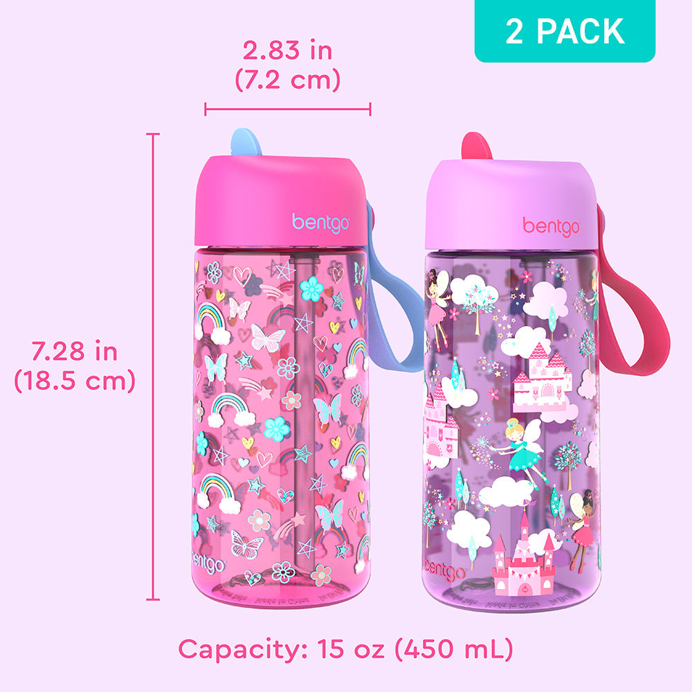 Bentgo Kids Prints Water Bottle (2-Pack)